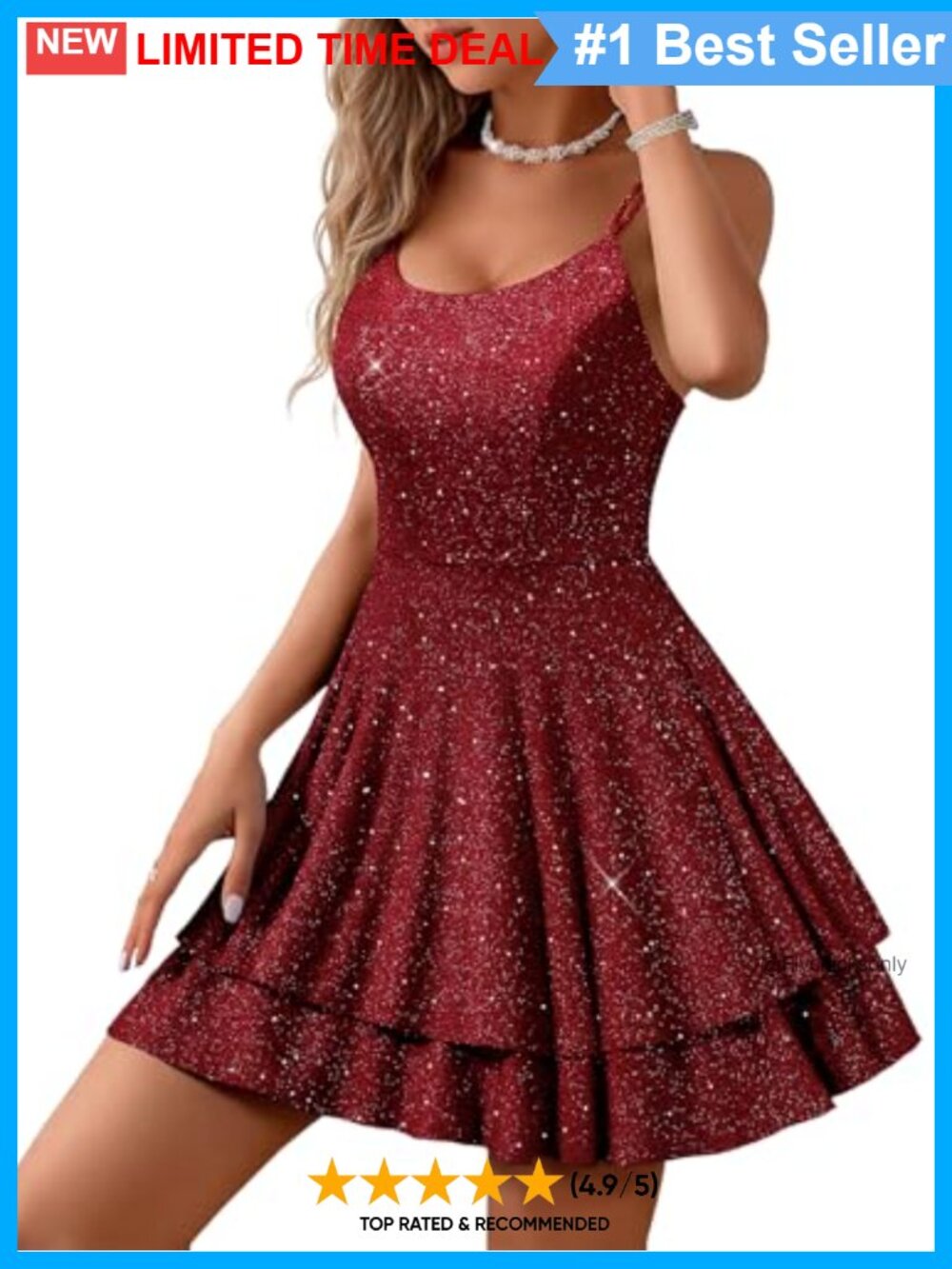 Sparkly Spaghetti Strap Backless Short A-Line Homecoming Cocktail Dress